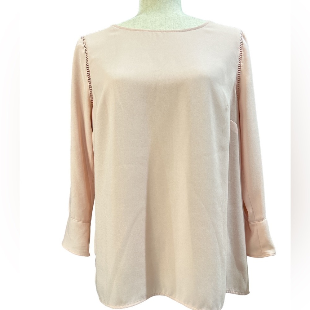 Talbots Pale Pink Blouse with Ladder Shoulder Detail
